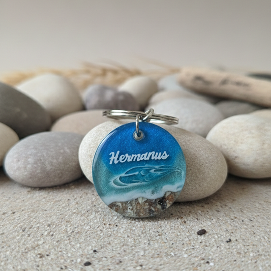 Hermanus Keychain – Resin with Real Beach Sand