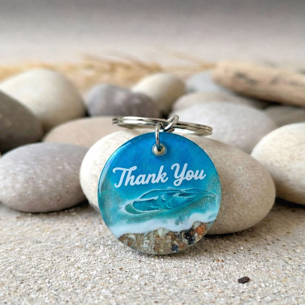 Custom Beach-Themed Resin Keychains – Bulk Orders 20+