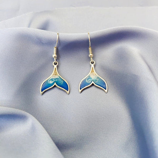 Whale Tail Earrings – Resin-Filled earrings with Real Hermanus Beach Sand | Hypoallergenic Stainless Steel