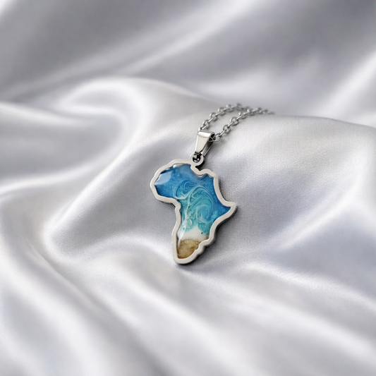 Africa Pendant Necklace – Sterling Silver & Stainless Steel