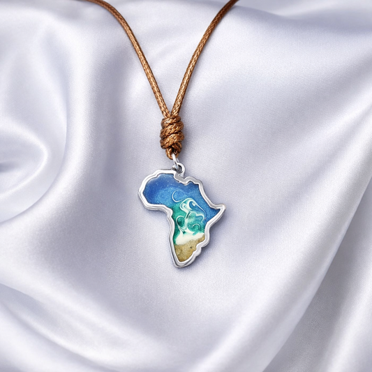 Africa Pendant Necklace on Rope