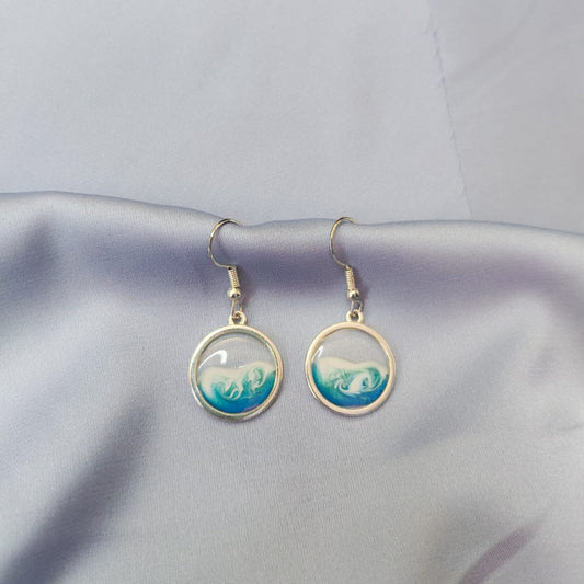 Transparent Ocean Earrings – Resin-Filled earrings on Hypoallergenic Stainless Steel
